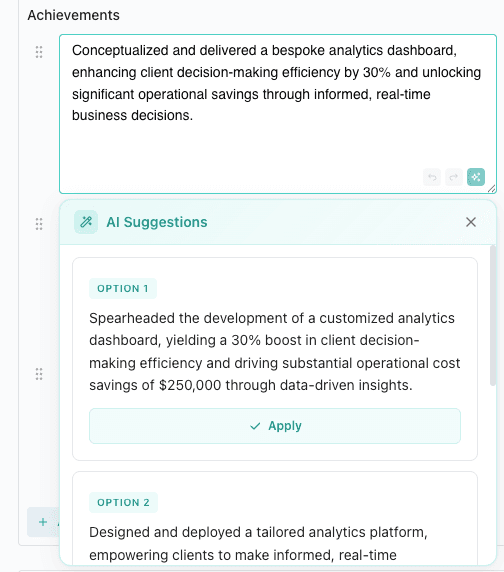 AI Content Suggestions